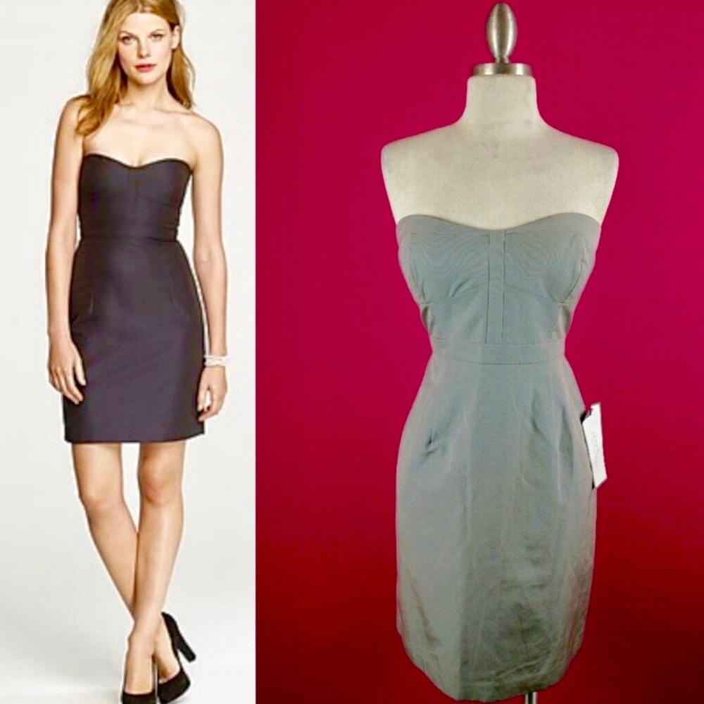 @ NWT J.Crew size 6 gray strapless dress Sundress - Picture 1 of 5